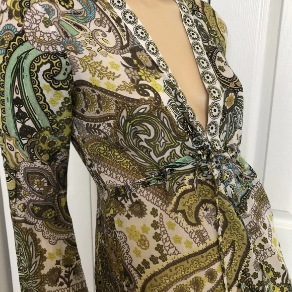 ATHLETA WOMENS DRESS COTTON/SILK  DRAWSTRING WAIST DRESS /BEACH COVER SZ S - Picture 3 of 11